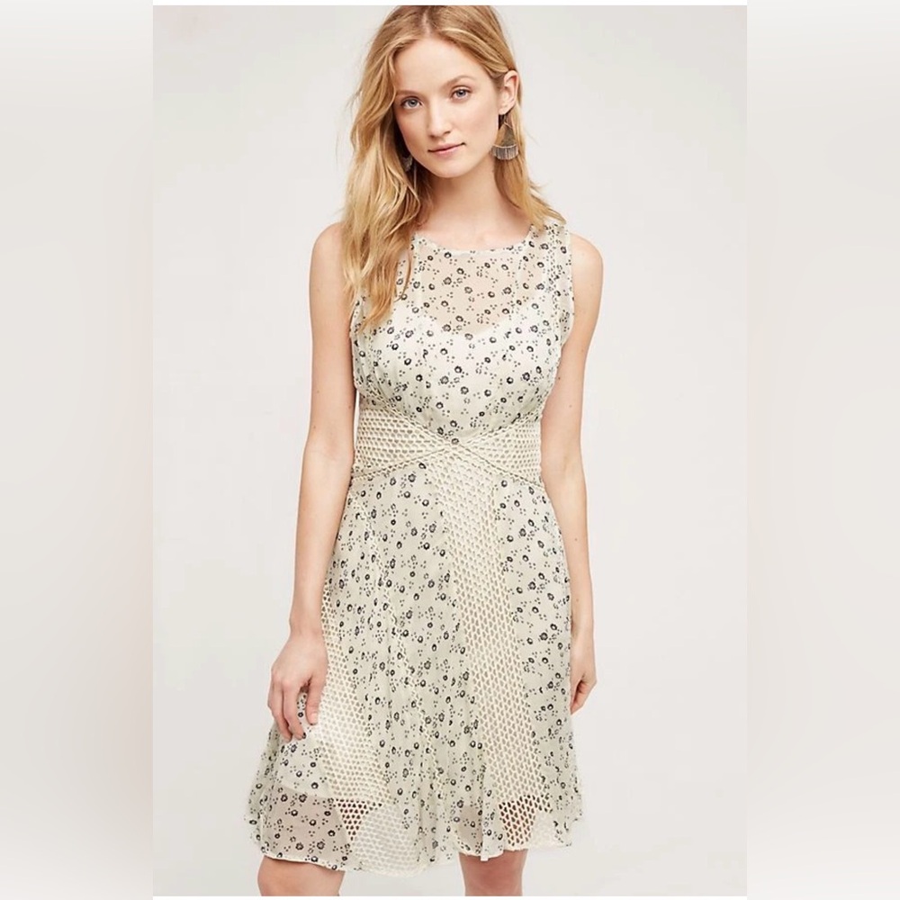 Anthro Floreat Windswept Lace Dress 2 Fit Flare Floral Boho Mini NWT Rare